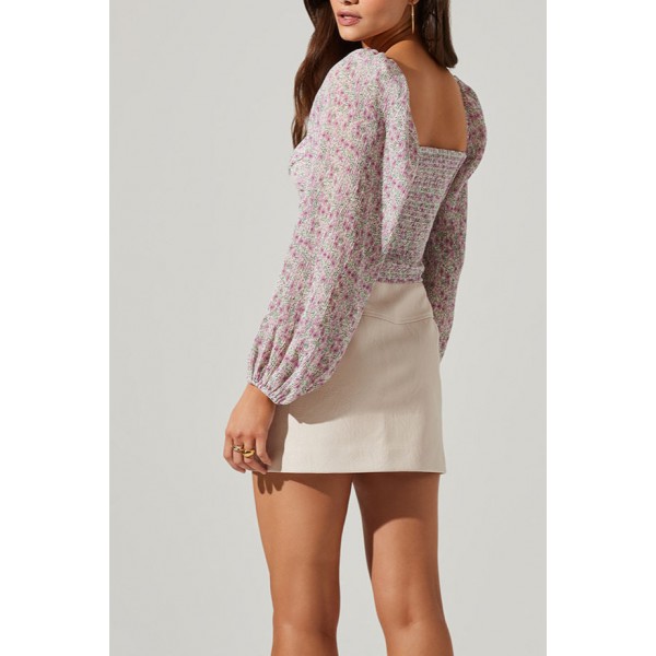 Plisse Print Blouse