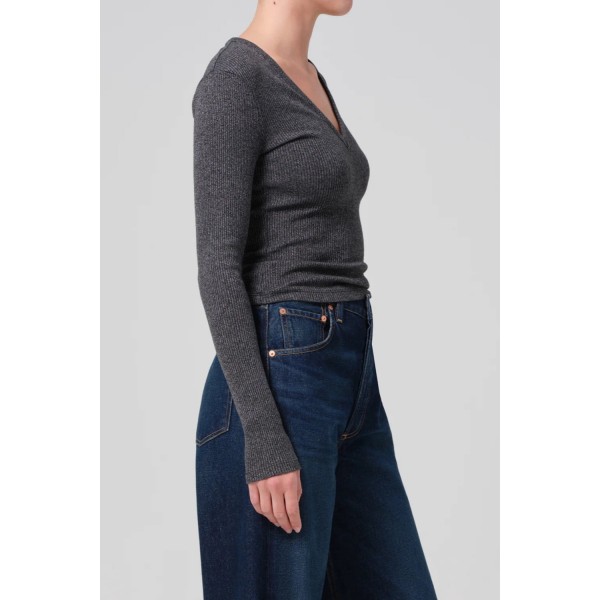 Emma V-nk Rib Top