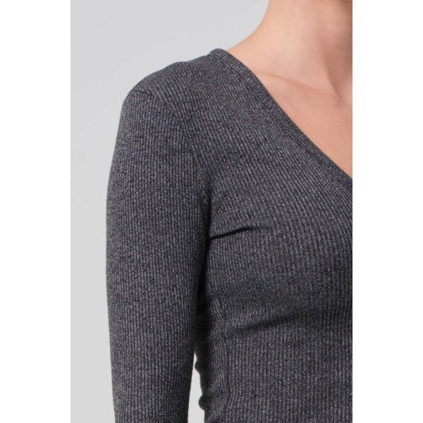 Emma V-nk Rib Top