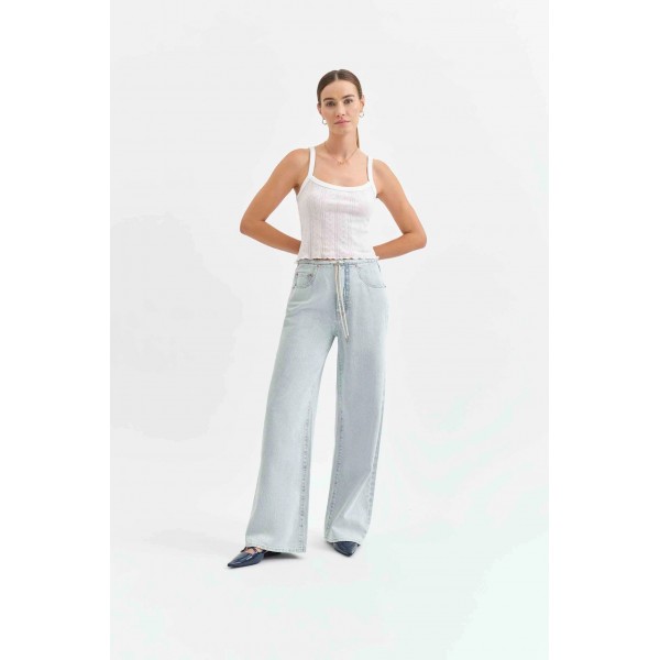 Madison Mid Rise Wide Leg Jean