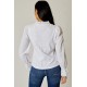 Eyelet Trim V Neck Top