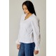 Eyelet Trim V Neck Top