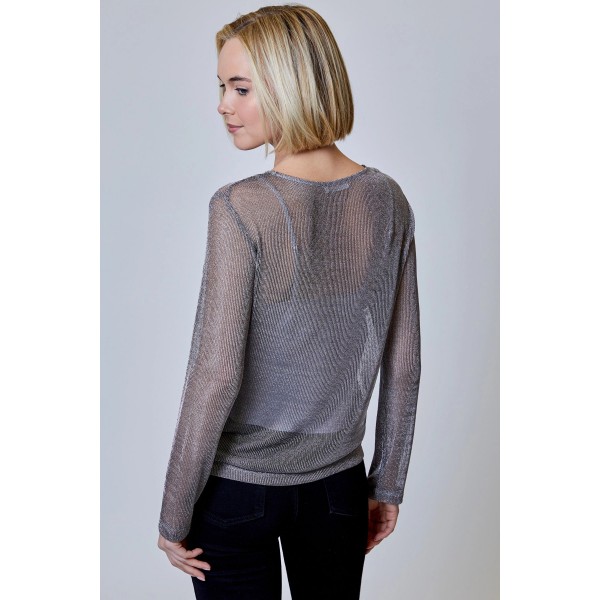 Metallic Mesh Top