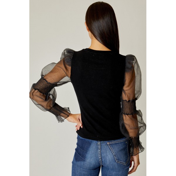 Organza Sleeve Top