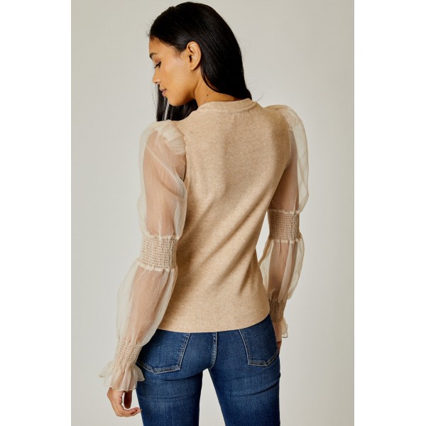 Organza Sleeve Top