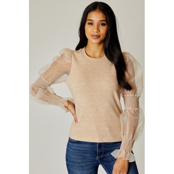 Organza Sleeve Top