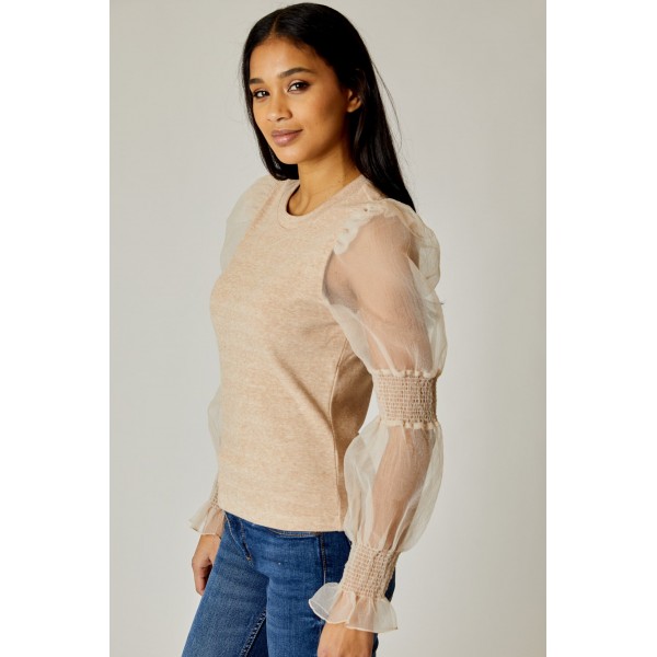 Organza Sleeve Top