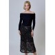 Sequin Leopard Midi Skirt