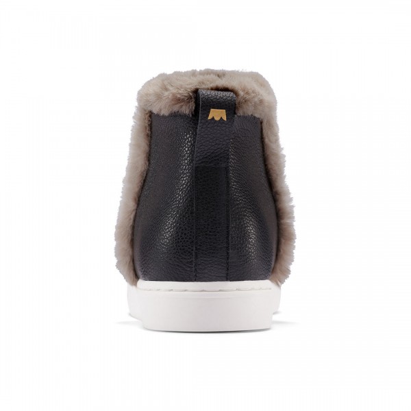 The Falcon - Black Leather Faux Fur