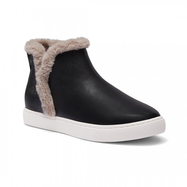 The Falcon - Black Leather Faux Fur