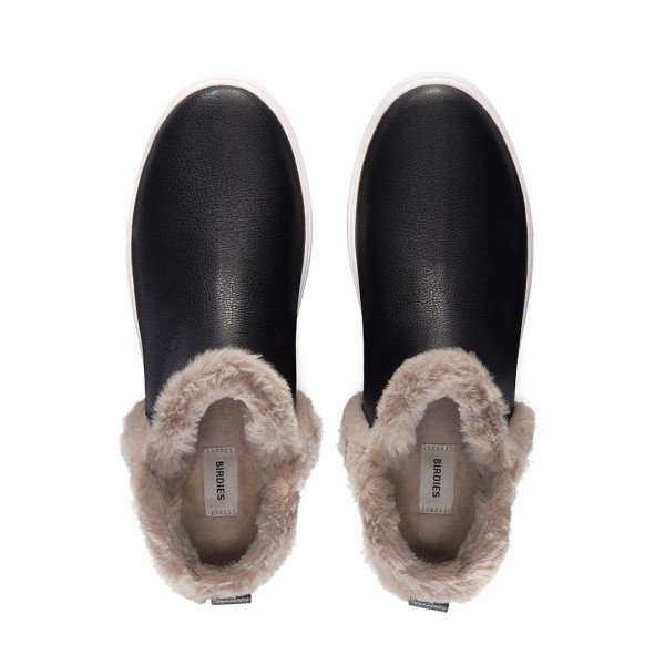The Falcon - Black Leather Faux Fur