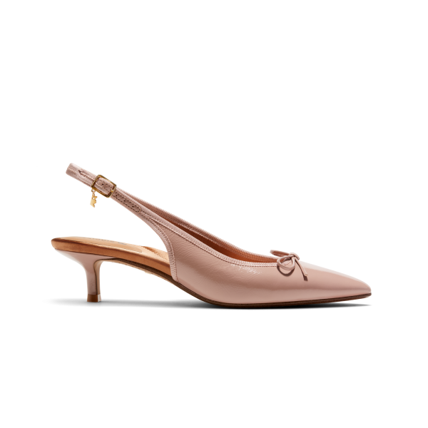 The Goldfinch Kitten Heel - Blush Patent Leather