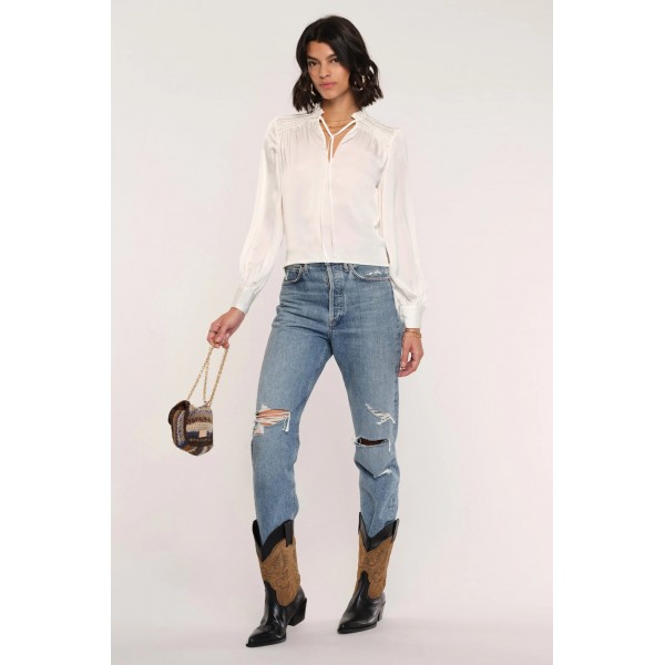 Winslet Smocked Shoulder Blouse