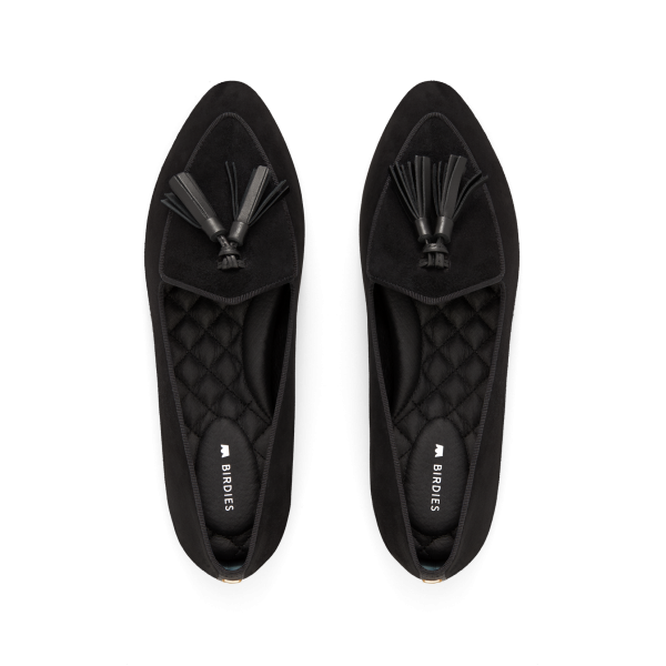 The Heron - Black Suede Tassel