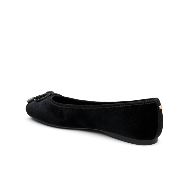 The Hummingbird - Black Velvet Jeweled Bow