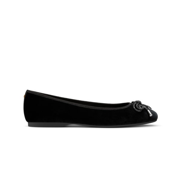 The Hummingbird - Black Velvet Jeweled Bow