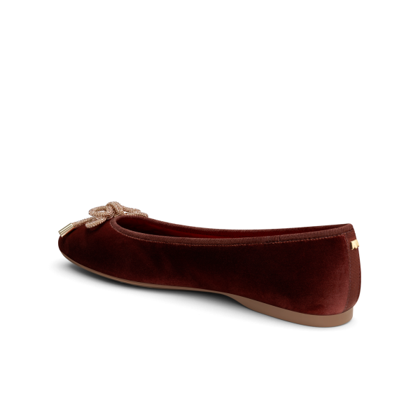 The Hummingbird - Brandy Velvet Jeweled Bow