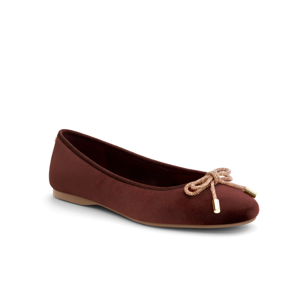 The Hummingbird - Brandy Velvet Jeweled Bow