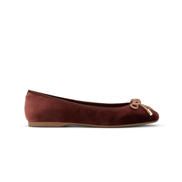 The Hummingbird - Brandy Velvet Jeweled Bow
