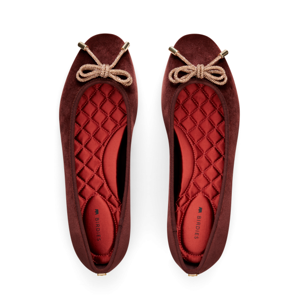 The Hummingbird - Brandy Velvet Jeweled Bow