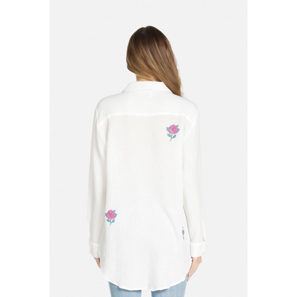 Dara Crystal Rose Button Down