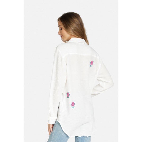 Dara Crystal Rose Button Down