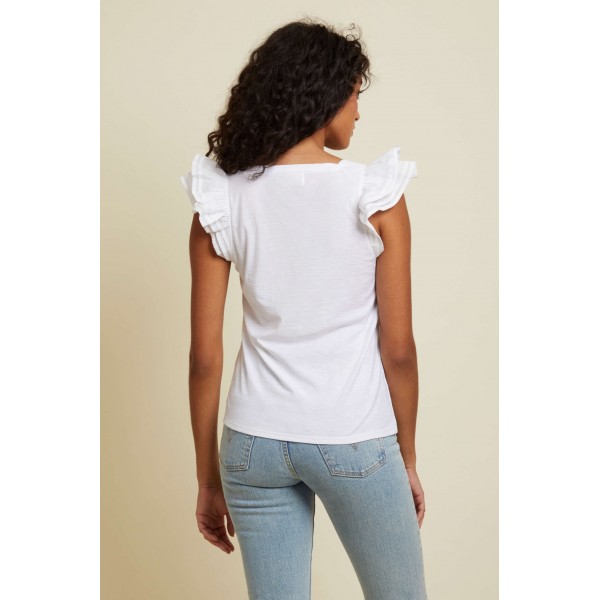 Cameo Square Neck Ruffle Top