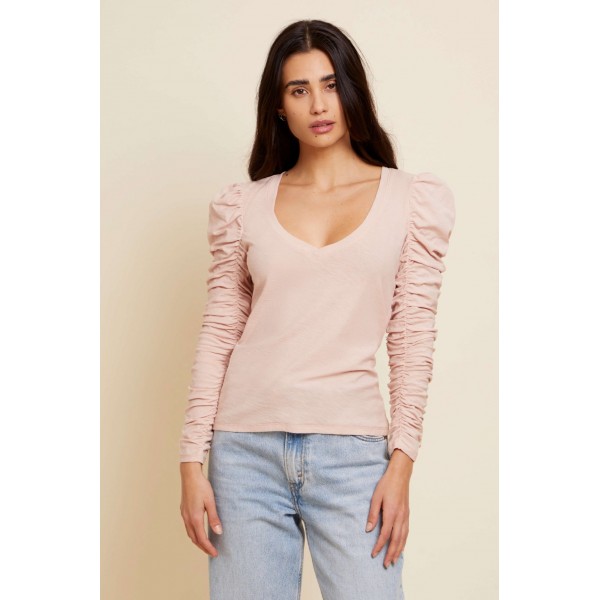 Renee Shirred V neck