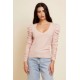 Renee Shirred V neck