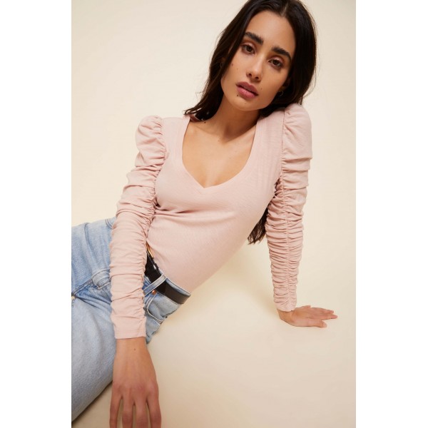 Renee Shirred V neck