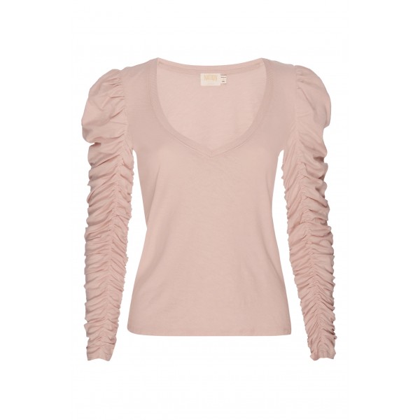 Renee Shirred V neck