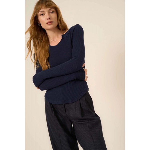 The Comeback Notch Neck Long Sleeve
