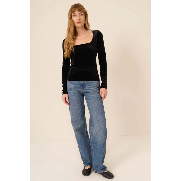 Dream Come True Square Neck Velvet Long Sleeve