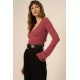 Opal Ruched Side Brushed Rib V-Neck