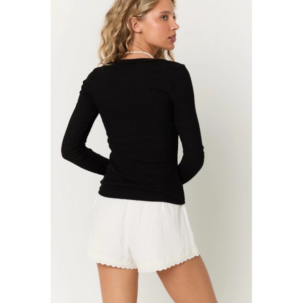 Rae Scoop Rib Long Sleeve