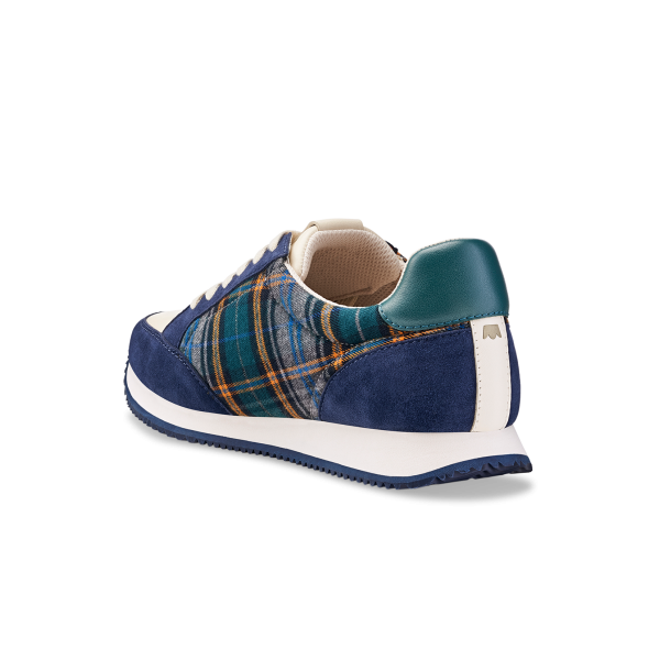 The Roadrunner - Navy Plaid Suede