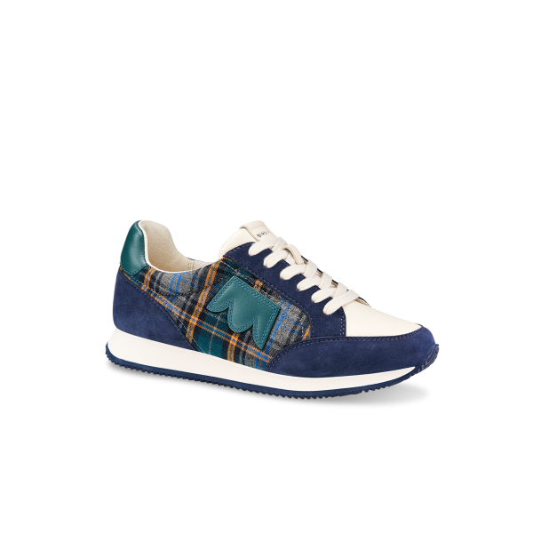 The Roadrunner - Navy Plaid Suede