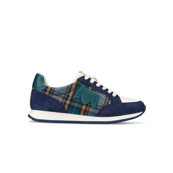 The Roadrunner - Navy Plaid Suede