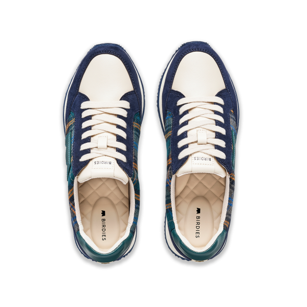 The Roadrunner - Navy Plaid Suede