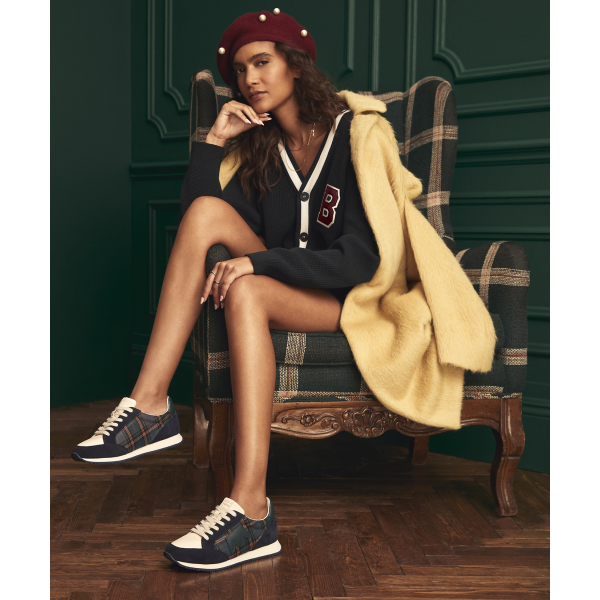 The Roadrunner - Navy Plaid Suede