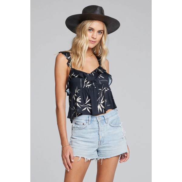 Dorie Ruffle Print Tank