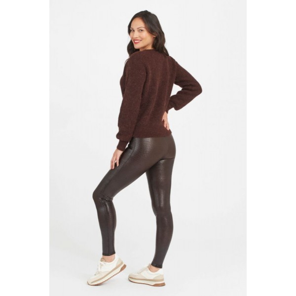 Faux Leather Croc Shine Legging